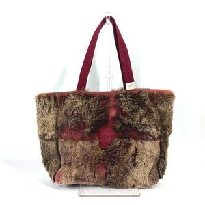 CHANEL Bag Tote Bag CC Mark logo With porch Shoulder Bag fur Brown/RedBased